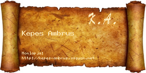 Kepes Ambrus névjegykártya