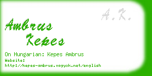 ambrus kepes business card